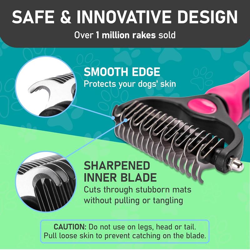 Professional Pet Grooming Rake – Remove Mats, Tangles & Loose Fur