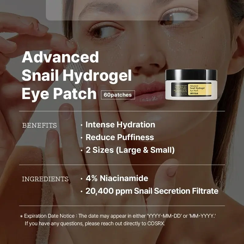 DIYSTAR Snail Hydrogel Eye Mask – Brighten, Hydrate & Firm Under-Eyes