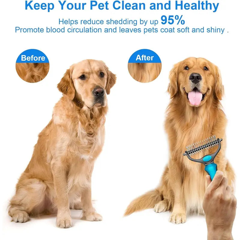 Professional Pet Grooming Rake – Remove Mats, Tangles & Loose Fur
