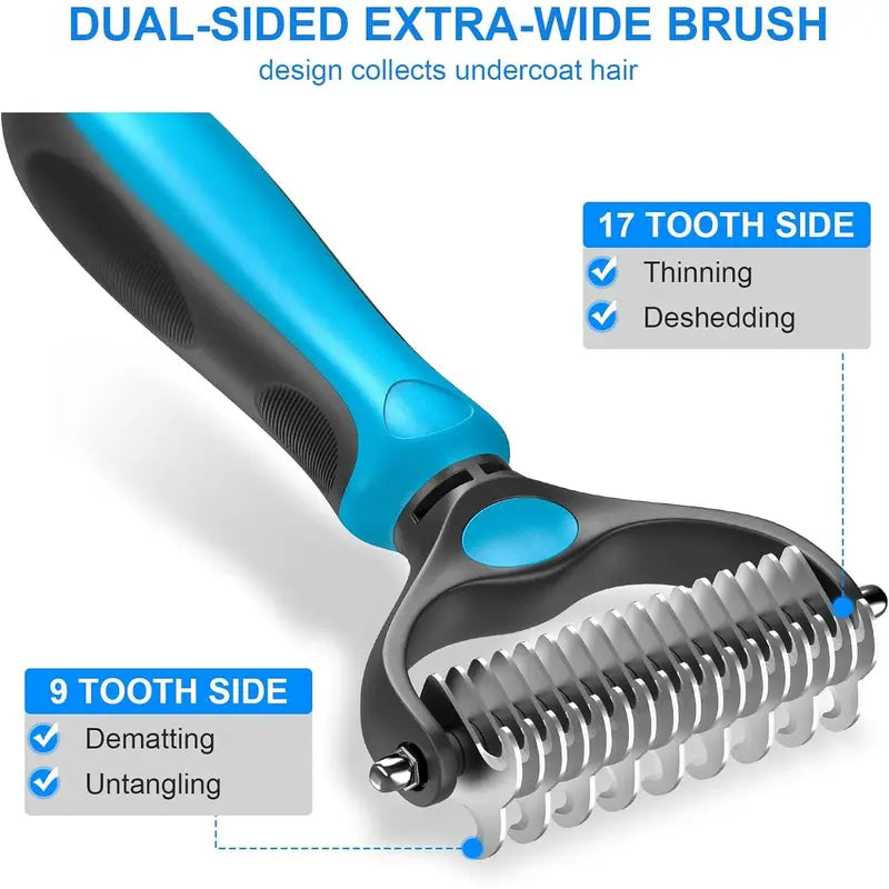Professional Pet Grooming Rake – Remove Mats, Tangles & Loose Fur
