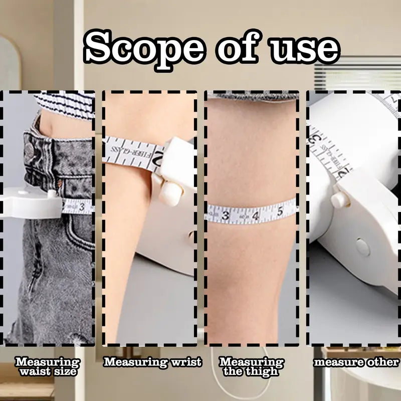 Body Measuring Tape 60 Inch, Pure White Portable Measurement Tape - Anti-Slip Grip for Home Gym & Weight Loss Monitoring