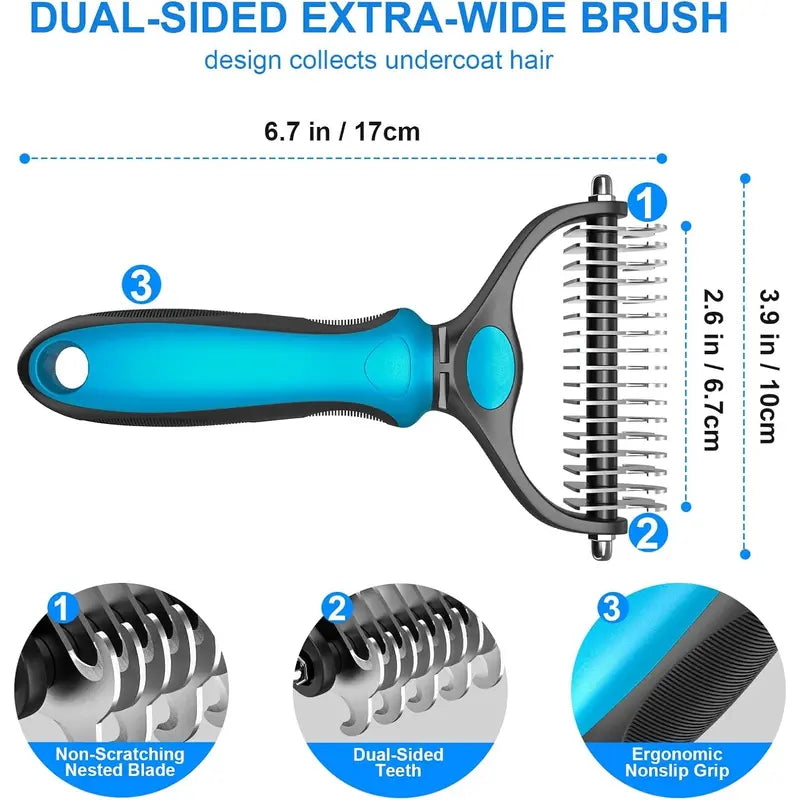 Professional Pet Grooming Rake – Remove Mats, Tangles & Loose Fur