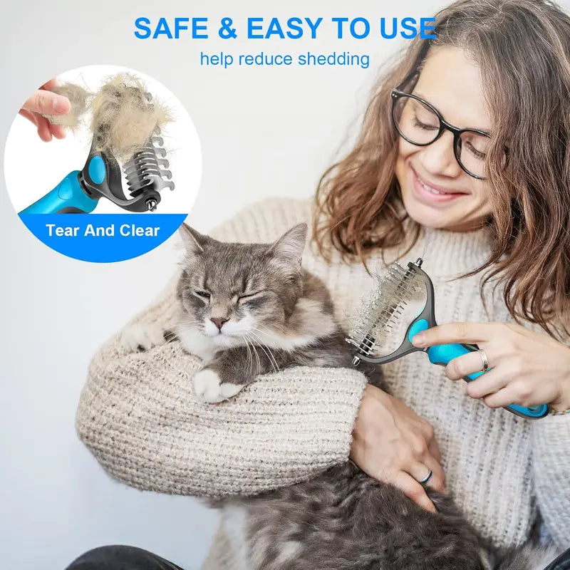 Professional Pet Grooming Rake – Remove Mats, Tangles & Loose Fur