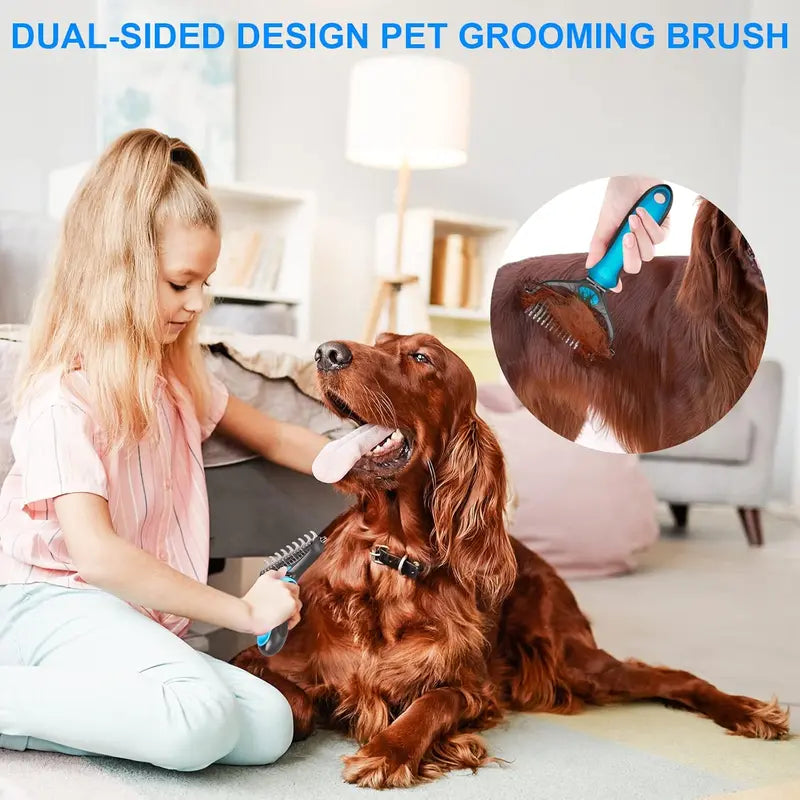 Professional Pet Grooming Rake – Remove Mats, Tangles & Loose Fur