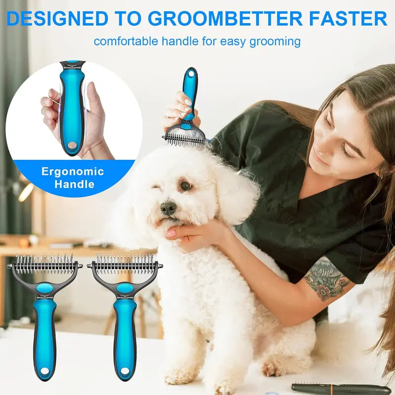 Professional Pet Grooming Rake – Remove Mats, Tangles & Loose Fur