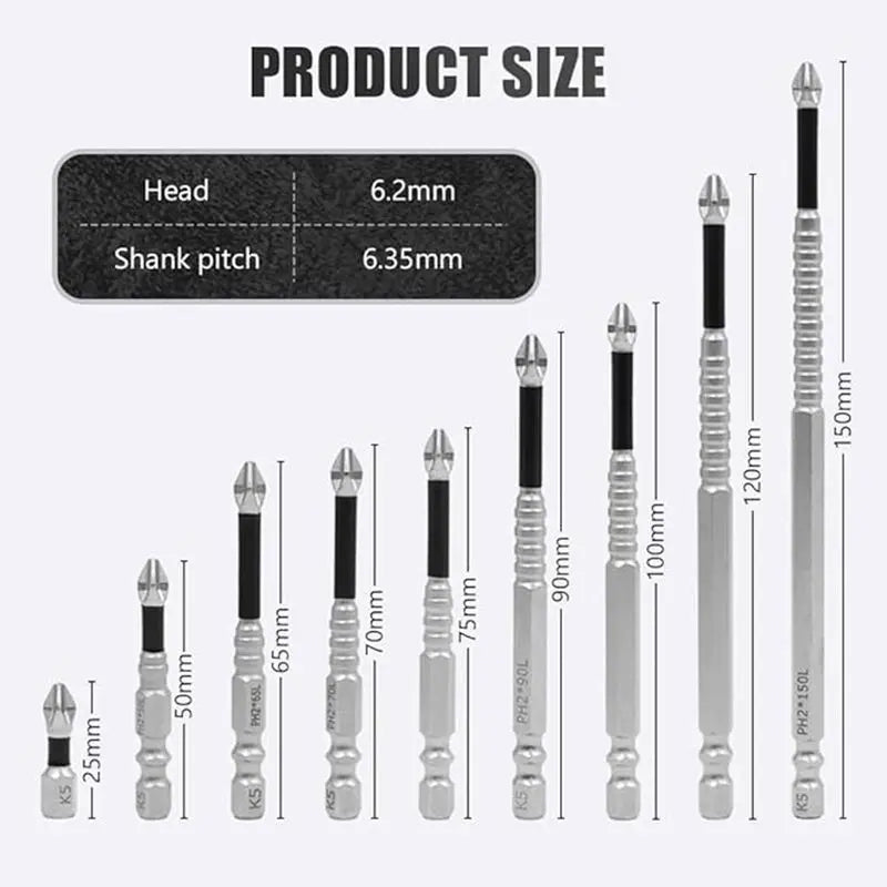 K5 Titanium Impact Driver Bit Set – Magnetic, Non-Slip & Impact-Resistant Drill Bits
