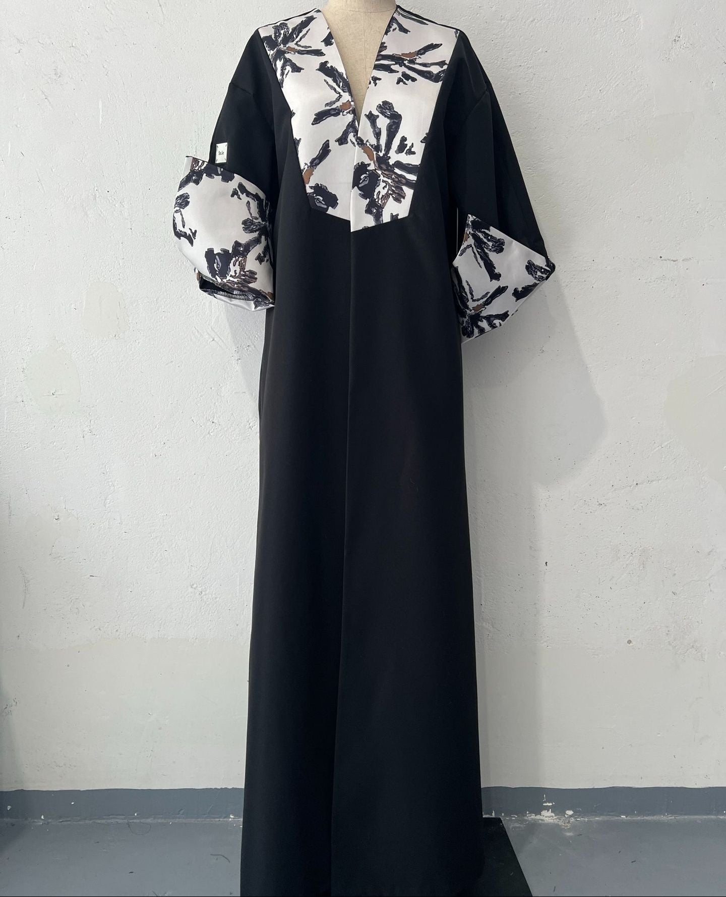 Medium-length patchwork overcoat