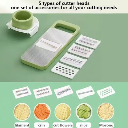 5 in 1 Vegetable Cutter with Cheese Grater