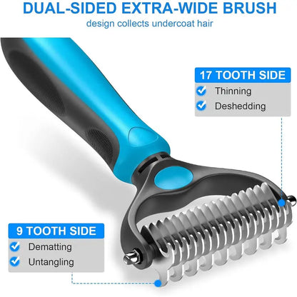 Professional Pet Grooming Rake – Remove Mats, Tangles & Loose Fur