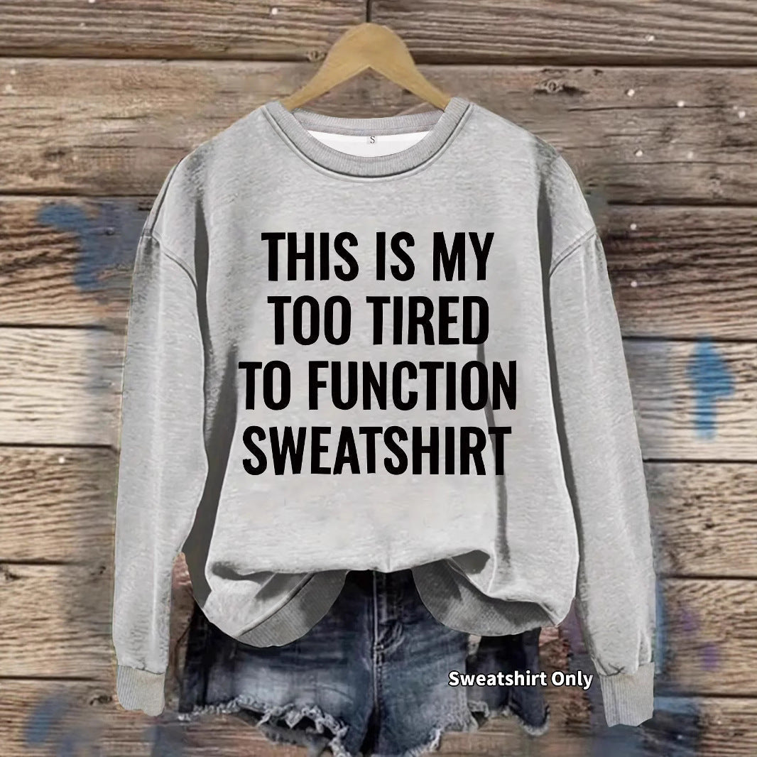 Slogan pattern printed round neck sweatshirt