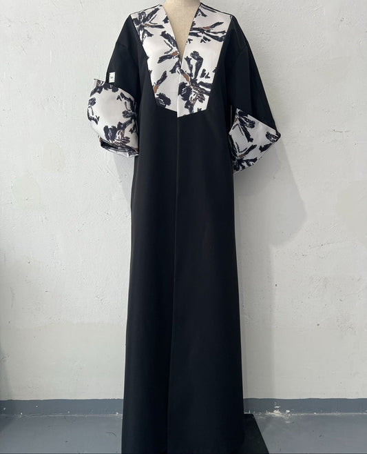 Medium-length patchwork overcoat