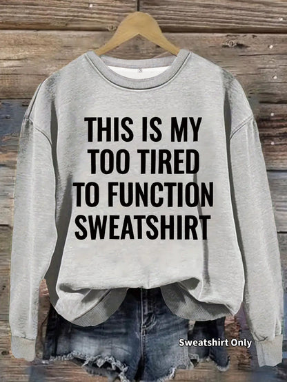 Slogan pattern printed round neck sweatshirt
