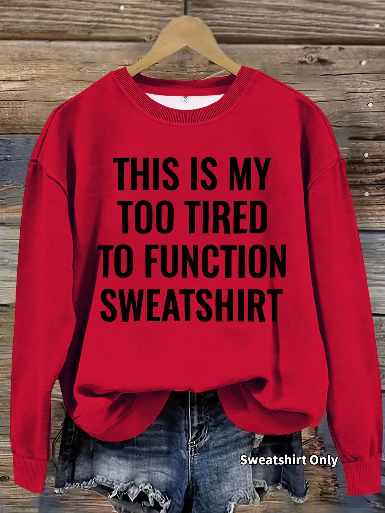 Slogan pattern printed round neck sweatshirt